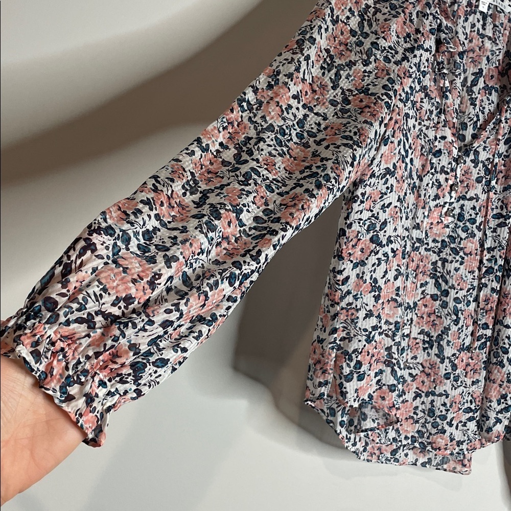 Veronica Beard |  Antonette Long-Sleeve Floral Silk Top Size 6 - Picture 6 of 8